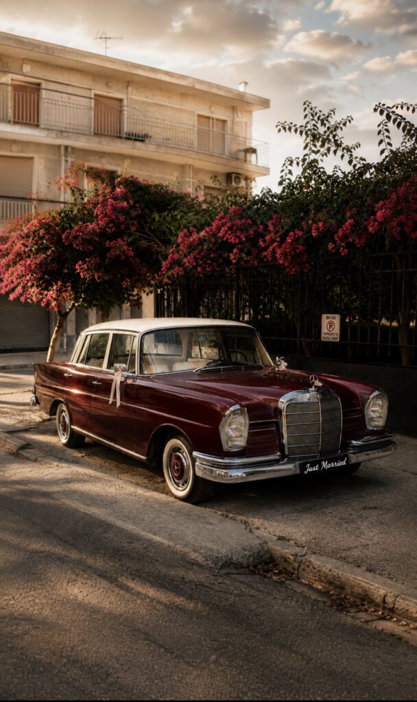 classic car for weddings mercedes 220 cherry car athens rental